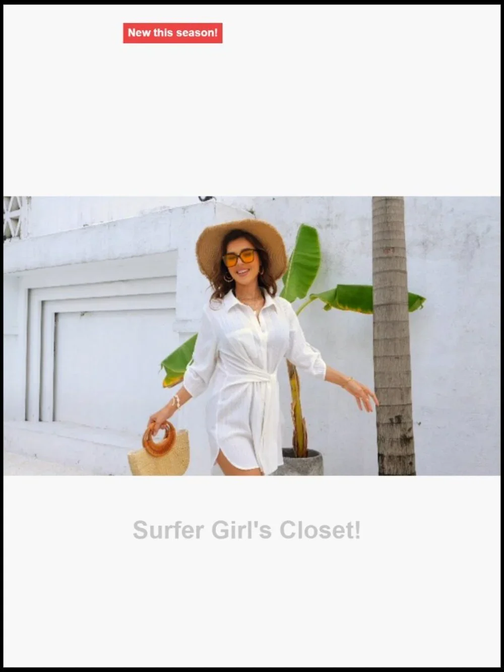 Women's Swimsuit Cover Up Tie Side Beach Dress Shirt 3/4 Sleeve